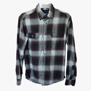 George Shirt Men’s Small 34-36 Plaid Long Sleeve Button Up Two Pocket